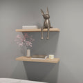 Iva Floating Shelf In Melamine, Light Pine Beige Floating Horizontal Primary Living Space Contemporary,Minimalist,Modern Wall Mounted Particle Board Melamine
