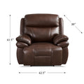 Springdale Power Headrest Zero Gravity Recliner Brown Memory Foam Genuine Leather
