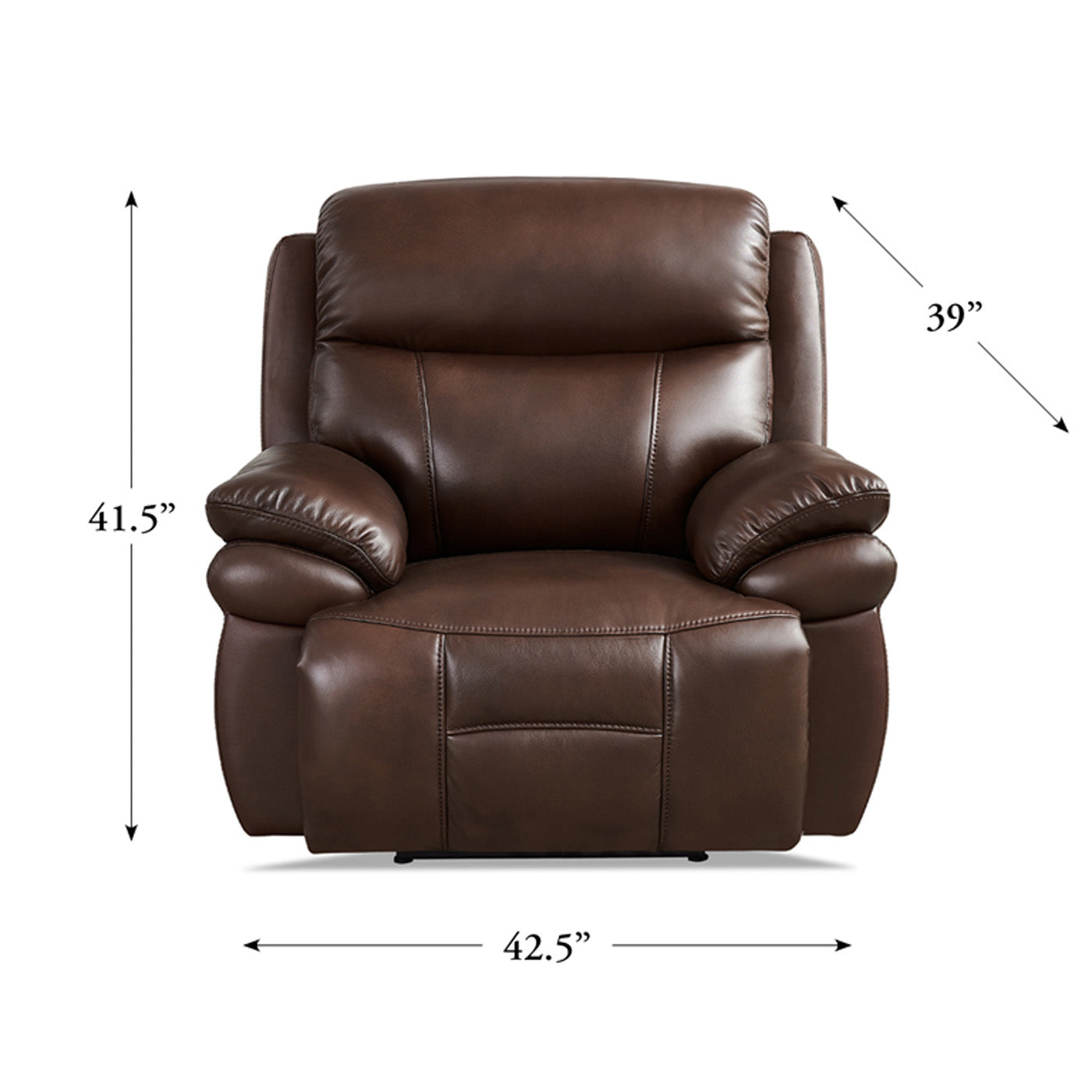Springdale Power Headrest Zero Gravity Recliner Brown Memory Foam Genuine Leather