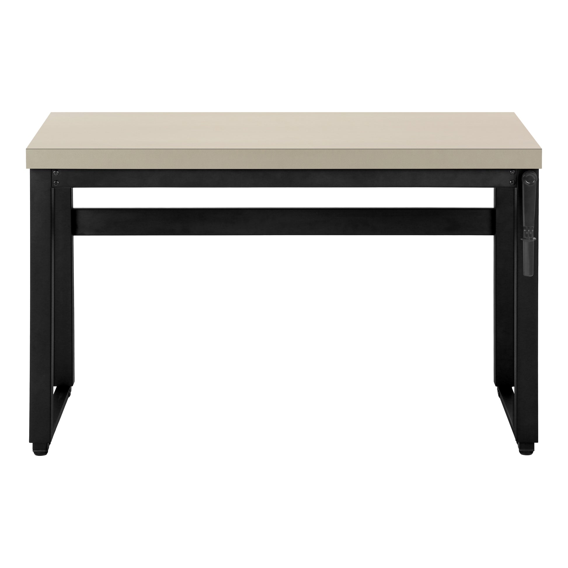 Computer Desk, Home Office, Standing, Adjustable, 48"L, Work, Laptop, Beige Laminate, Black Metal, Contemporary, Modern Taupe Particle Board