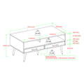 Contemporary 2 Drawer Low Coffee Table Slate Grey Light Gray Mdf Mdf