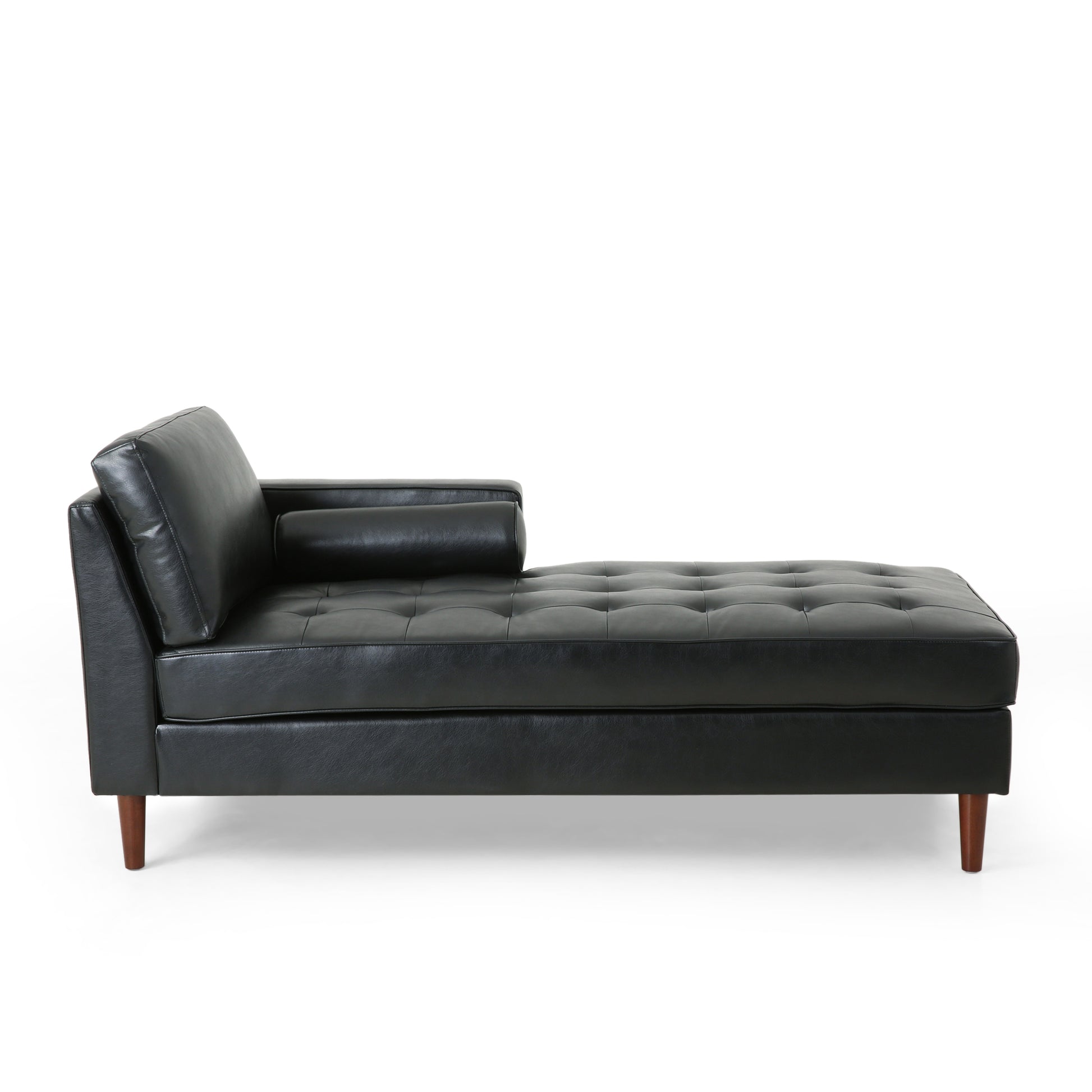 Chaise Lounge Black Pu