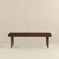 Mia Mid Century Modern Solid Wood Bench Dark Brown Brown Mid Century Modern Rubberwood Solid Wood