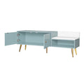 Modern Shoe Storage Bench With Hidden Storage And Upholstered Cushions For Bedside, Living Room And Entryway Light Blue Light Blue Mdf Metal