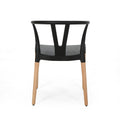 Plastic Dining Chair Set Of 2 Black Polypropylene