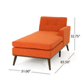 Chaise Lounge Orange Fabric