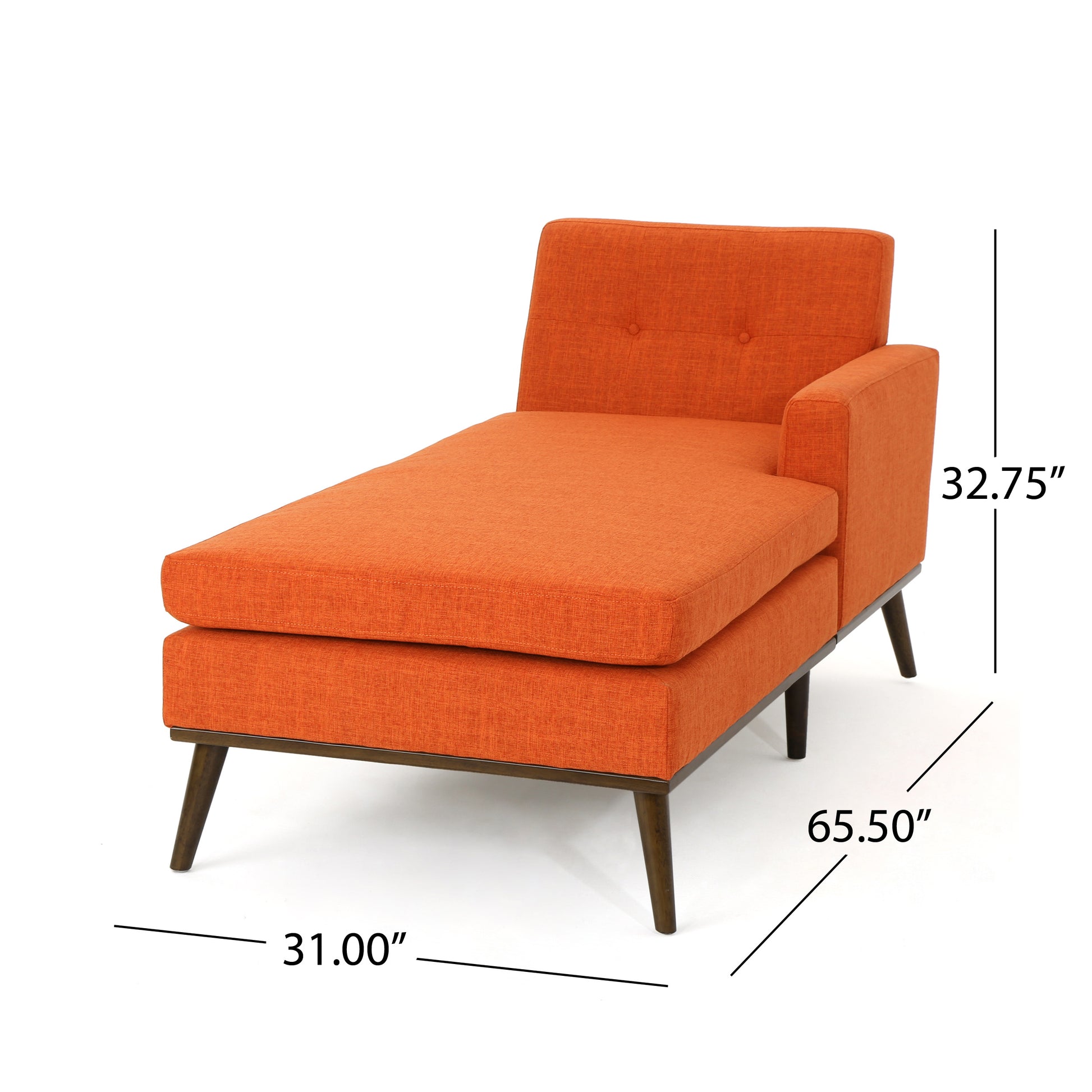 Chaise Lounge Orange Fabric