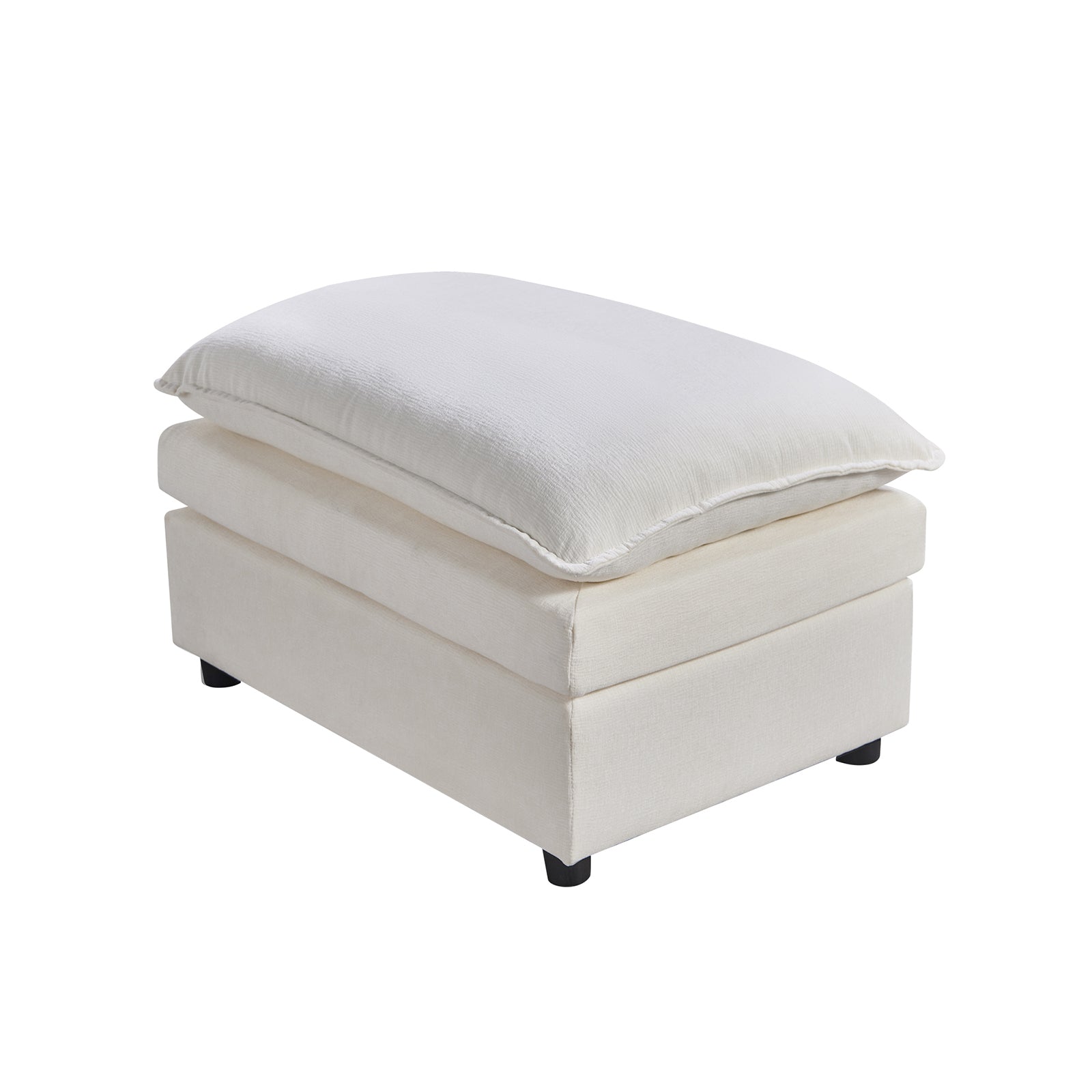 108.66"Modern Chenille L Shaped Sectional Sofa With Convertible Chaise, Comfy Cloud Couch Deep Sectional Sofa With Ottomans For Living Room White Wood Foam Chenille 3 Seat