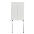 2 Piece Dining Chair Set, Modern Style Kitchen Soft Cushion High Backrest, With Embedded Buttons, Metal Leg Office Chair, Suitable For Restaurants, Offices, And Restaurants. White Pu