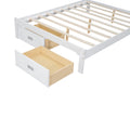 Wood Full Size Platform Bed With Upholstered Headboard And Led And 2 Drawers, Antique White Box Spring Not Required Full Antique White Wood Bed Frame Solid Wood Mdf