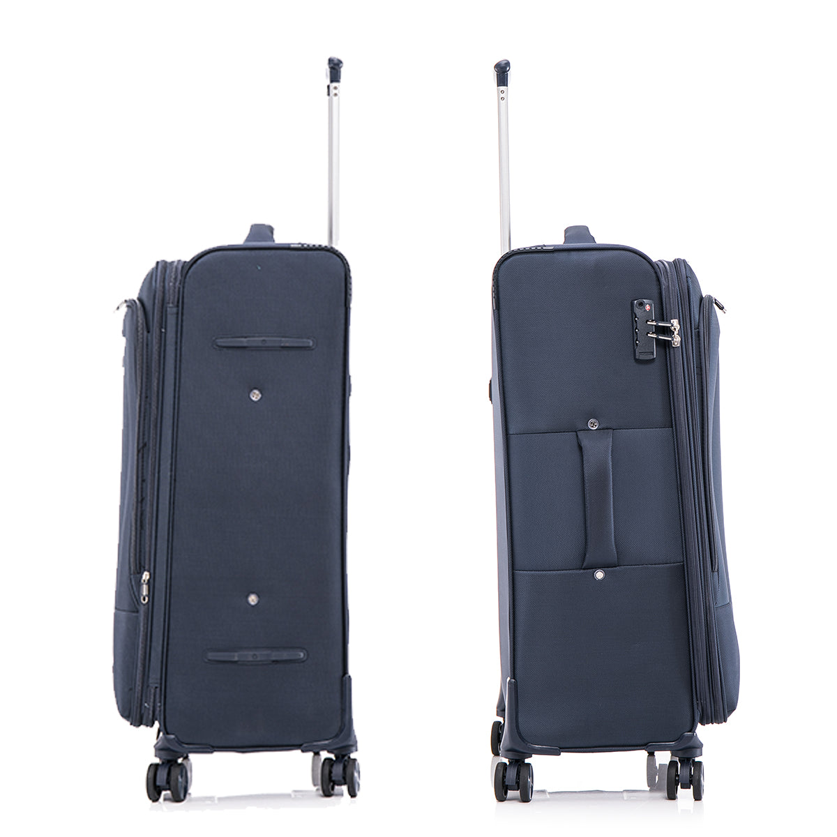 Four Piece Fabric Luggage Set, Expandable Suitcase For Travel, School And Business Trip 20 24 28 32In Blue Fabric