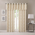 Fretwork Print Grommet Top Window Valance Beige Gold 50X18