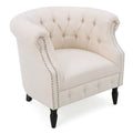 Akira Club Chair Beige Fabric