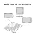 Metallic Printed And Pintucked Comforter Set Twin Aqua Blue Polyester