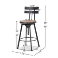 Metal Chair With Wooden Seat Antique Black Metal & Wood