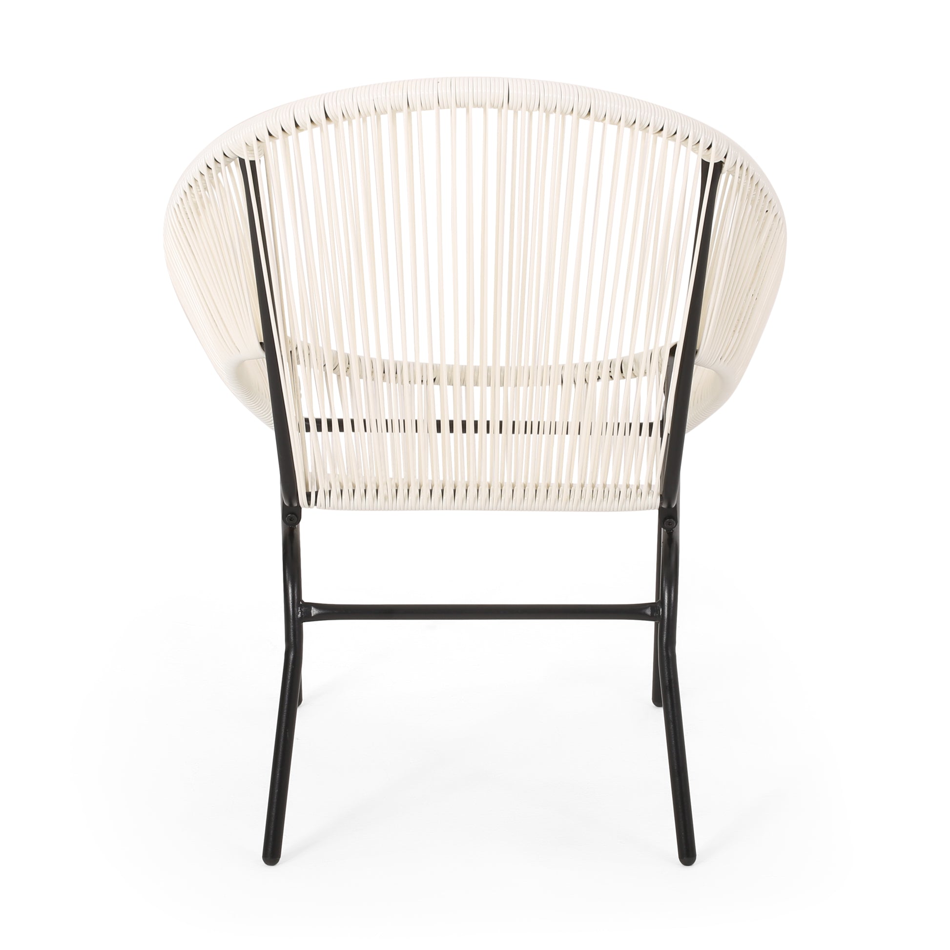 Nusa Chair Set Of 2 White Pe Rattan Iron