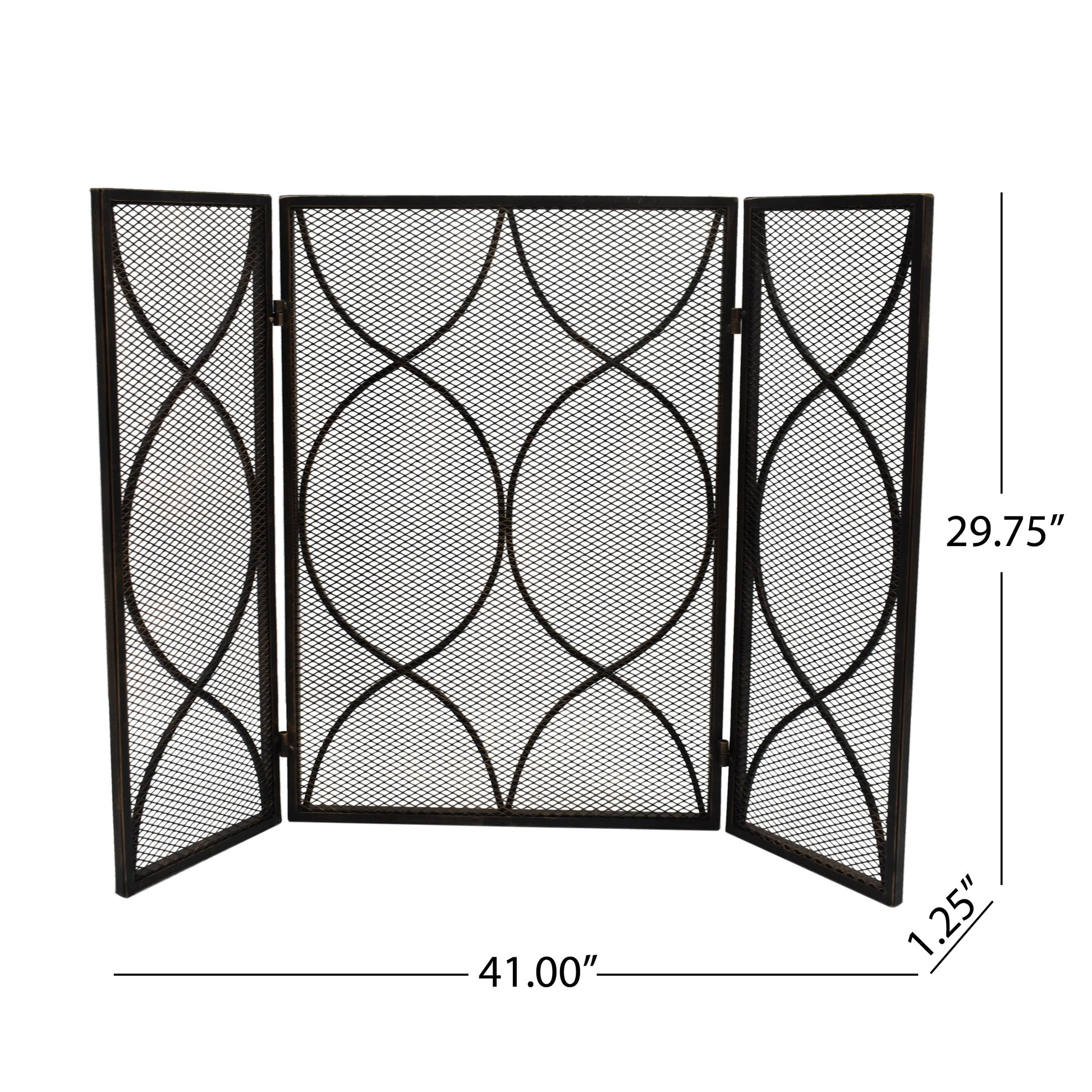 Fire Screen Black Gold Iron