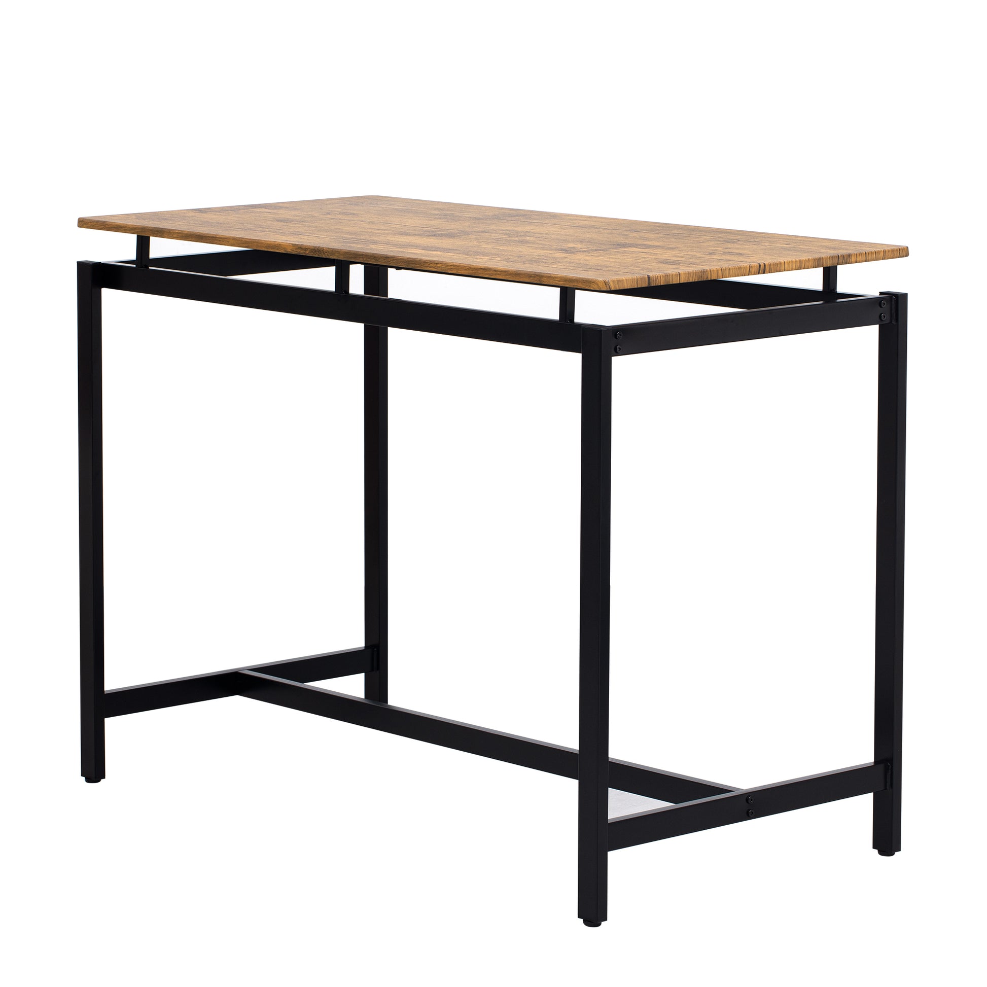 5 Piece Compact Bar Table Set With Table And Stools Modern Industrial Design, Space Saving Furniture For Dining Room And Breakfast Nook Brown Brown Mdf Steel