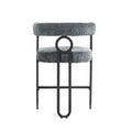 Coolmore Bar Stools Set Of 2, Modern Bar Stool With Back, Black Metal Frames, Upholstered Bar Stools For Kitchen Island, Pub, Club Gray Chenille Gray Foam Chenille