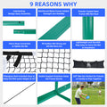 22 Ft Pickleball Net, Steady Metal Frame,Easy Setup For All Weather Resistant Play In Backyards,Outdoor Indoor Driveways And Garages Black White Iron