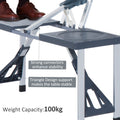 Outsunny Folding Picnic Table With Seats And Umbrella Hole, Portable Camping Chairs Set, 4 Seat, Aluminum Frame, Dark Gray Dark Grey Aluminum
