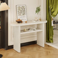Elegant Minimalist Console Table With Rounded Edges And Sturdy Shelf Design For Entryway, Living Room Gray Wash Gray Wash Solid Wood Mdf