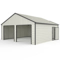 23Ft X 22Ft Double Garage Metal Shed With Side Entry Door,Can Storage Power Tools, Motorized Machinery, Farm Equipment, Pick Up Truck Cream Garden & Outdoor Metal