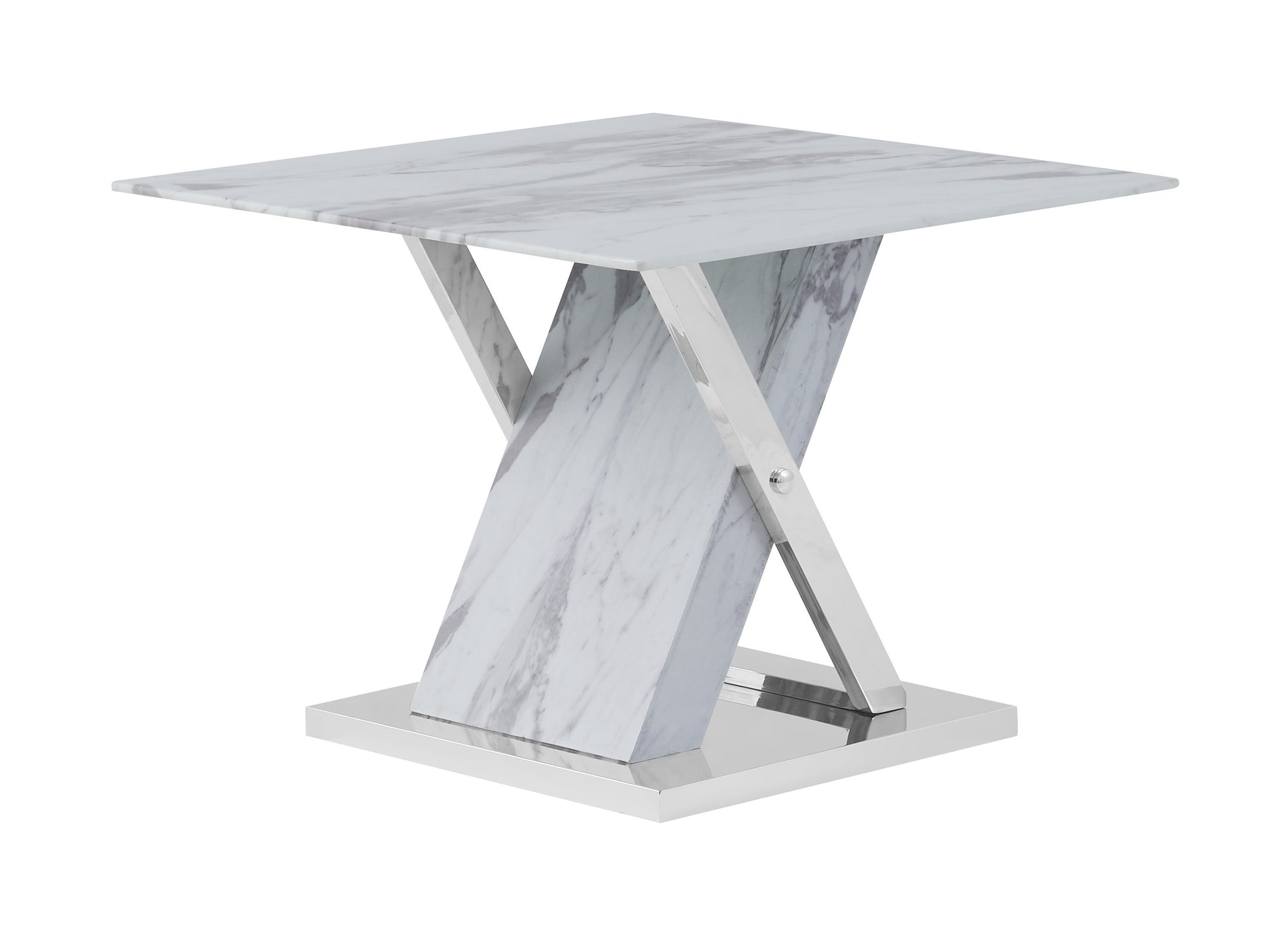 Rubble End Table Marble Solid Wood Mdf