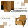 Mirod Sleek Right Angle Armrests, Ergonomic Lumbar Support, Square Wooden Block Legs, Inclined Seat For Comfort, Artistic Statement Piece For Living Room,Bedroom And Study Yellow Chenille