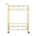 Bar Cart Gold Glass Metal