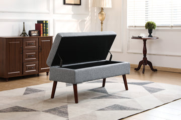 Storage Bench With Storage Bench For Bedroom End Of Bed Bench Foot Of Bed Bench Entryway Bench Storage Ottoman Bench 43.7" W X 18.1" D Grey Linen Bench Grey Flip Top Linen