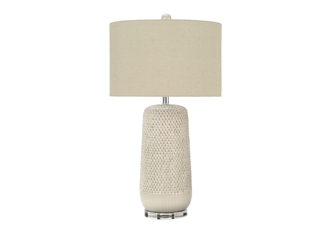 Lighting, 31"H, Table Lamp, Cream Ceramic, Beige Shade, Contemporary Cream Ceramic