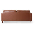 Mirod Comfy 3 Seat Sofa With Wooden Legs, Pu, For Living Room And Study Light Brown Pu 3 Seat