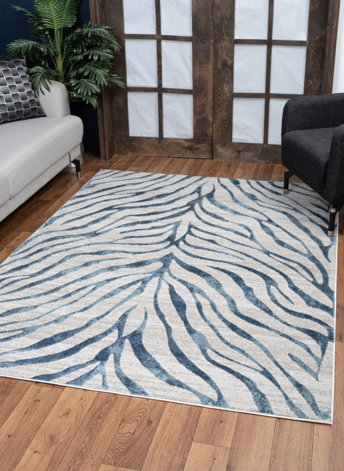 Elegance Gc Cnc6006 Blue 5 Ft. 3 In. X 7 Ft. 3 In. Area Rug Blue Polyester