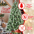 7Ft Scotch Pine Christmas Tree, Premium Frosted Pre Decorated Artificial Holiday Decor W 1,348 Branch Tips, Xmas Trees For Holiday Party Decoration Green Polyethylene