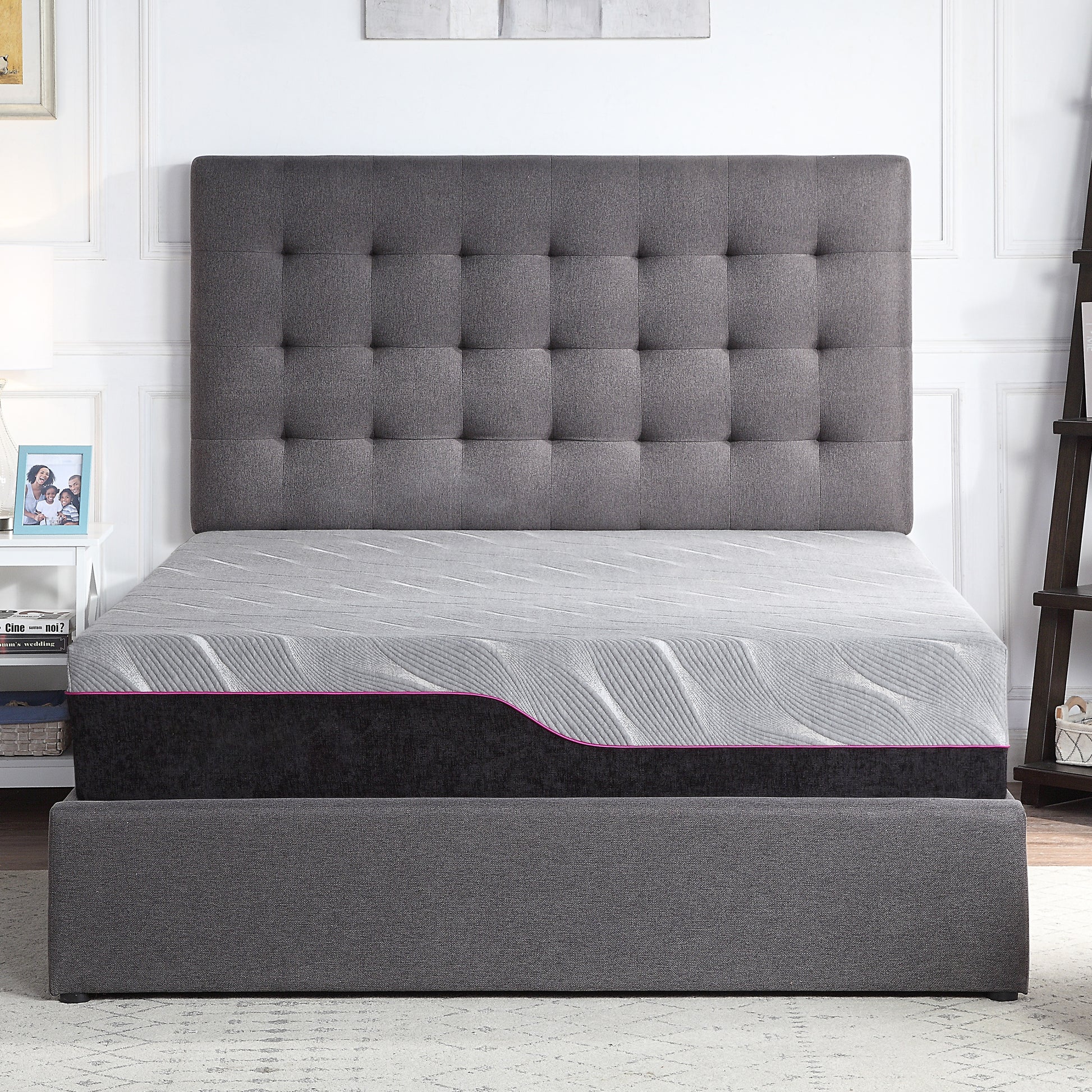 Re11 Inch Cooling Gelcare Memory Foam Adult Mattress, Queen Size Grey Memory Foam Foam Queen