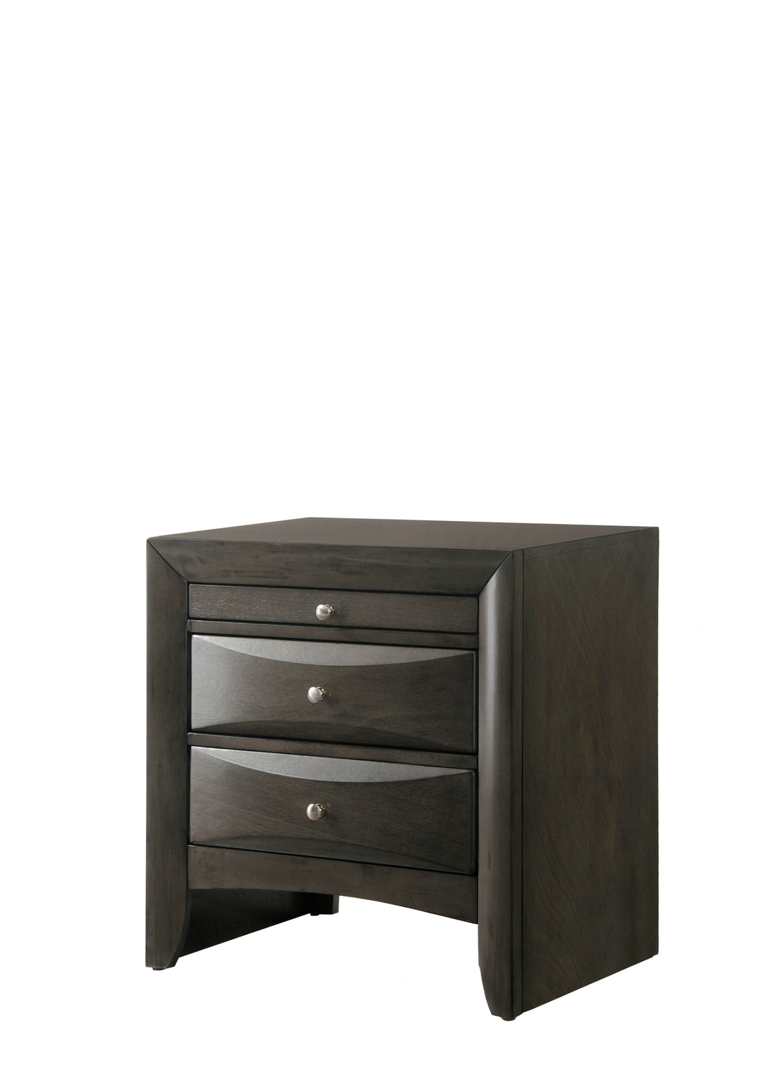 Emily Nightstand Gray Dark Gray Wood