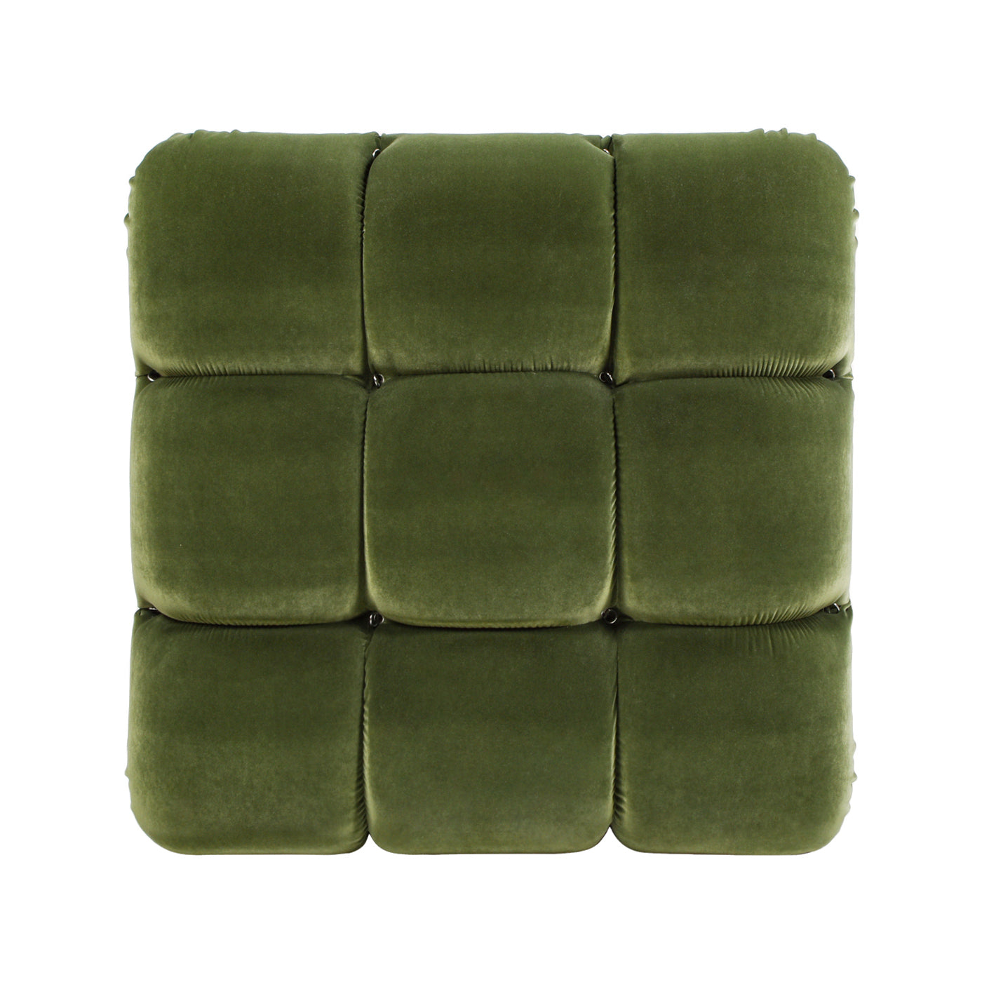 Marcel 36" Bubble Modular Modern Cocktail Ottoman, Olive Green Performance Velvet Olive Green Foam Velvet