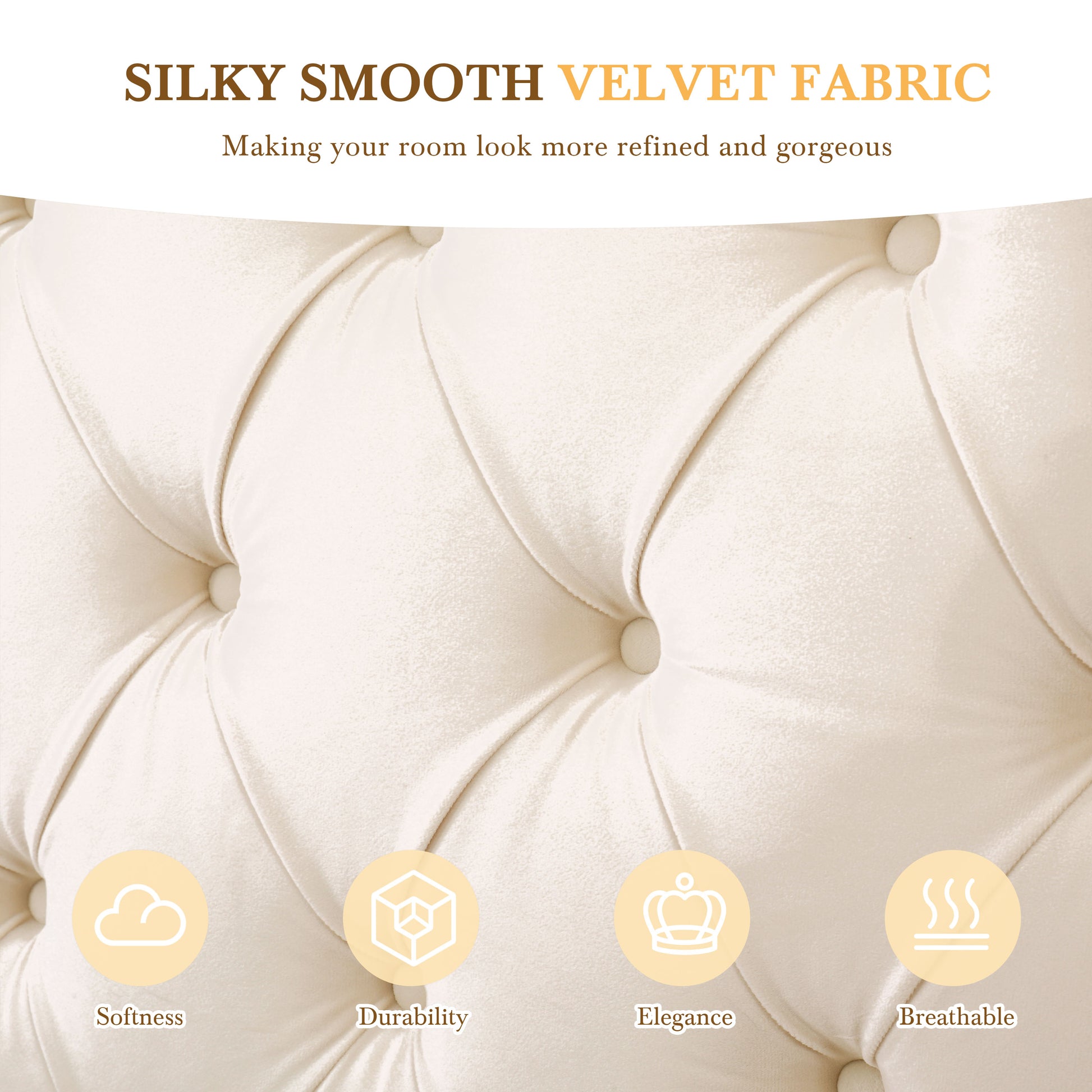 Queen Size Platform Bed With Headboard, Modern Velvet Upholstered Platform Bed With 2 Nightstands, With Diamond Tufted, Beige Box Spring Not Required Queen Beige Wood Velvet