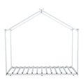 Metal Twin Size House Platform Bed With Trundle, White Box Spring Not Required Twin White Metal Bed Frame Metal