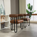 Coolmore Contemporary Designed Pu Fabric Upholstered Accent Dining Chair Barrel Side Chairs Kitchen Armchair For Living Room Set Of 2 Dark Brown Pu Dark Brown Foam Pu Leather
