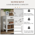 Console Sofa Table With 2 Storage Drawers And 2 Tiers Shelves, Mid Century Style 42'' Solid Wood Buffet Sideboard For Living Room Furniture Kitchen Dining Room Entryway Hallway, Antique White Antique White Pine