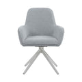 Fabric Upholstered Swivel Dining Arm Chair, Light Grey Solid Light Grey Arm Chair 1 Chrome,Fabric