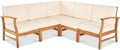 Perla 5 Pcs Sofa Set, Cream Cream Acacia Wood