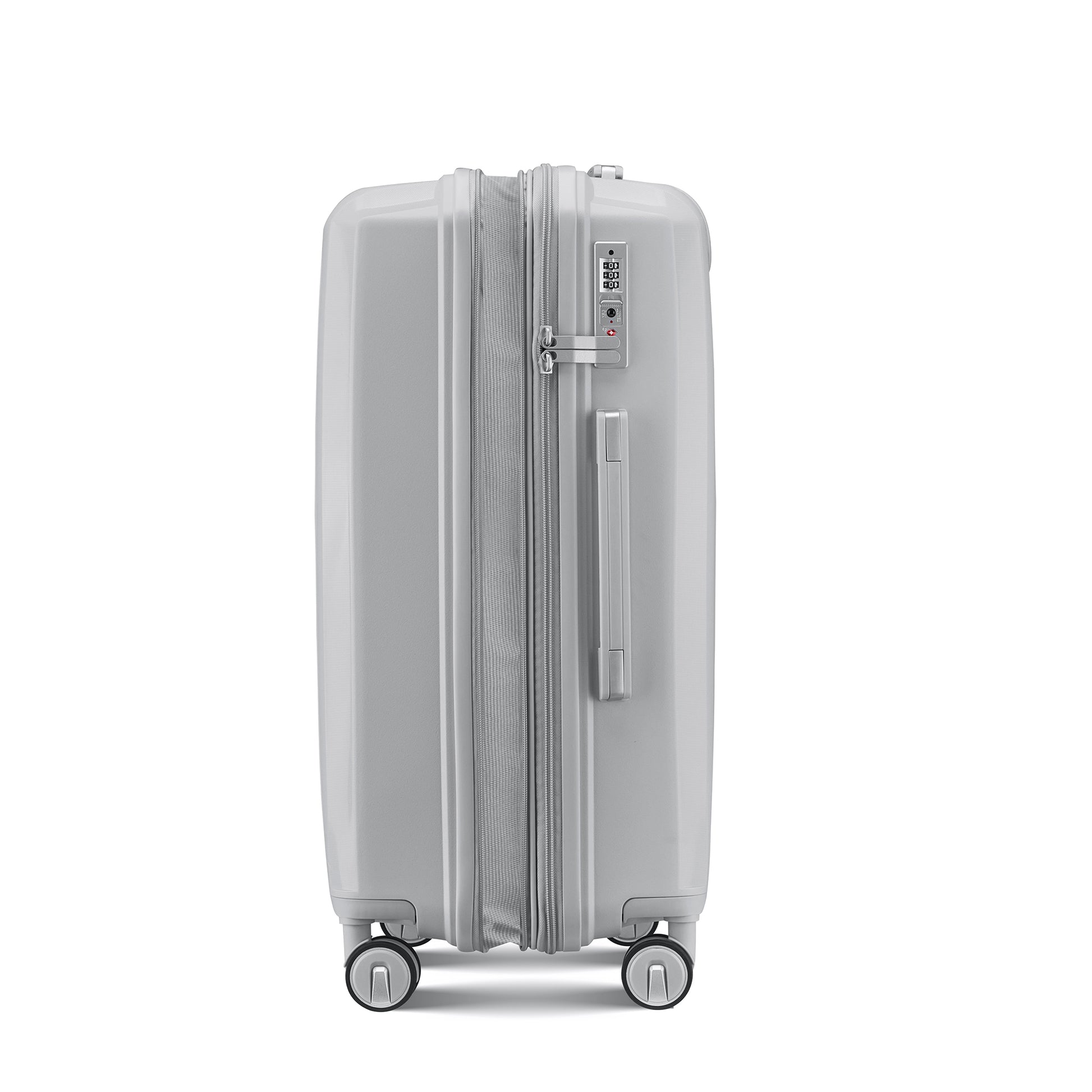 Luggage 4 Piece Sets 14 20 24 28 , Hard Shell Lightweight Tsa Lock Carry On Expandable Suitcase With Spinner Wheels Travel Set For Men Women Silver Polypropylene