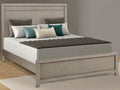 Queen Bed Light Gray Solid Wood Mdf