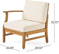 Perla 5 Pcs Sofa Set, Cream Cream Acacia Wood