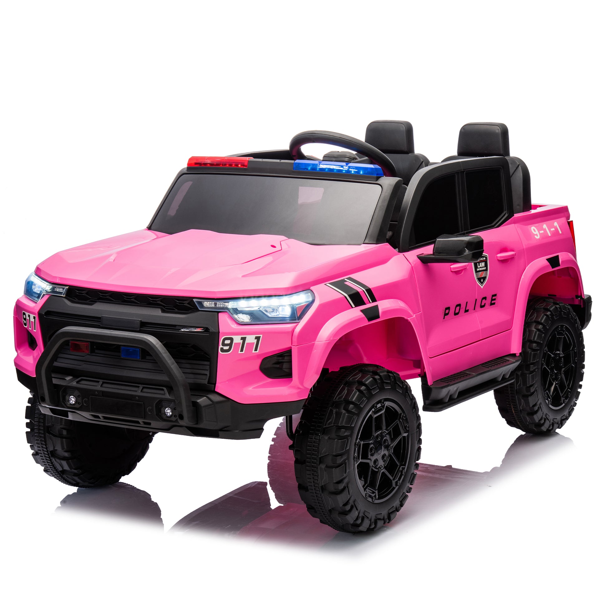 24V Two Seater Kids Ride On Electric Pickup,Kids Ride On Toy W Parents Remote Control,4Wd 800W Motors,Two Safety Belts,High Gate Safety Design,Top Warning Light, Speed 2.49 3.73Mph For Kids Aged 3 . Rose Red 50 99 Lbs Polypropylene