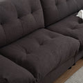 Cloud Style Sofa, Teddy Velvet Fabric, Comfy Padded Cloud Couch For Living Room, Apartment Dark Gray Light Brown Velvet Wood Primary Living Space Modern Polyester 2 Seat