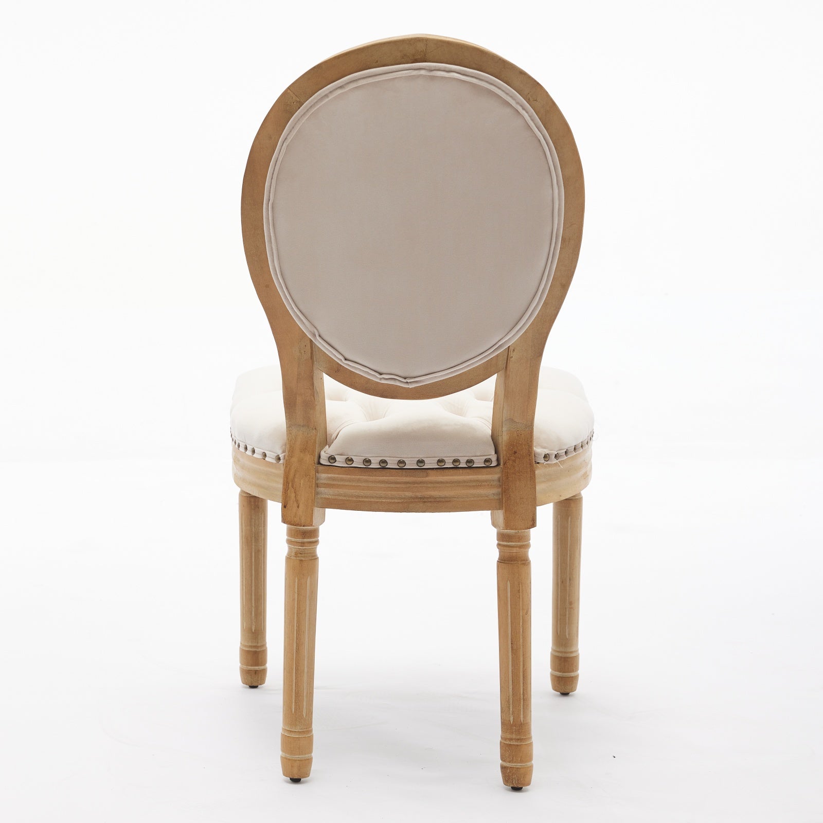 French Style Solid Wood Frame Antique Painting,Hand Pulled Buckle Decoration Velvet Artificial Leather Dining Chair With Trim ,Wood Legs,Steel Spring Inner,Set Of 2,Beige,Sw1739Bg Beige Dining Room American Design Dining Chairs Rubberwood Set Of 2 Foam